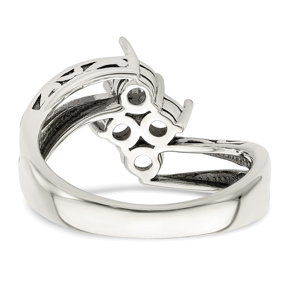 Sterling Silver Antiqued w/14k 4-stone Mother's Ring