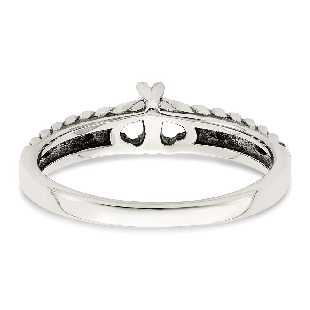 Sterling Silver Antiqued w/14k 2-stone Mother's Ring