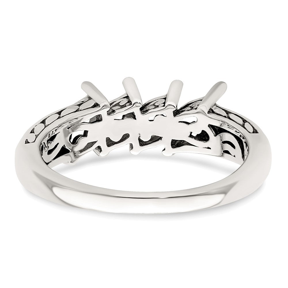 Sterling Silver Antiqued w/14k 4-stone Mother's Ring