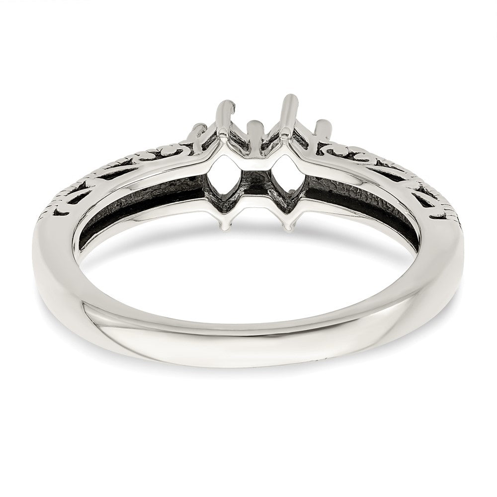 Sterling Silver Antiqued w/14k 2-stone w/Diamond Mother's Ring