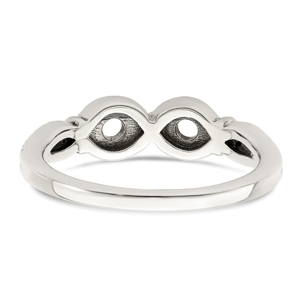 Sterling Silver Antiqued w/14k 2-stone w/Diamond Mother's Ring