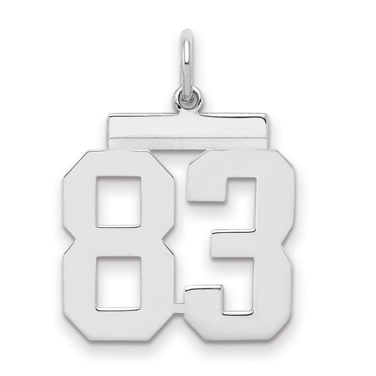 Sterling/Silver Rhodium-plated Polished Number 83 Charm