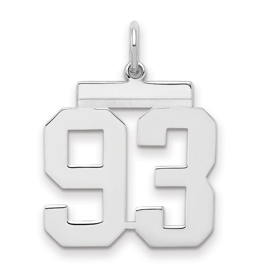 Sterling/Silver Rhodium-plated Polished Number 93 Charm