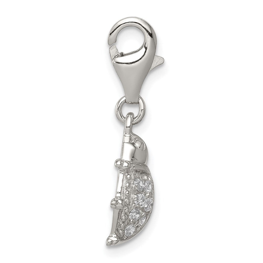 Sterling Silver Rhodium-plated CZ Bug Charm