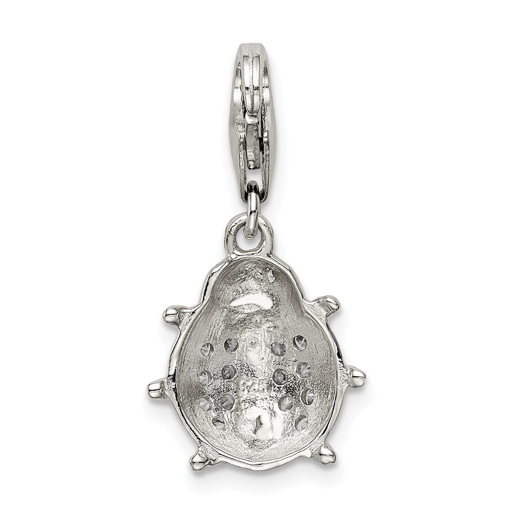 Sterling Silver Rhodium-plated CZ Bug Charm