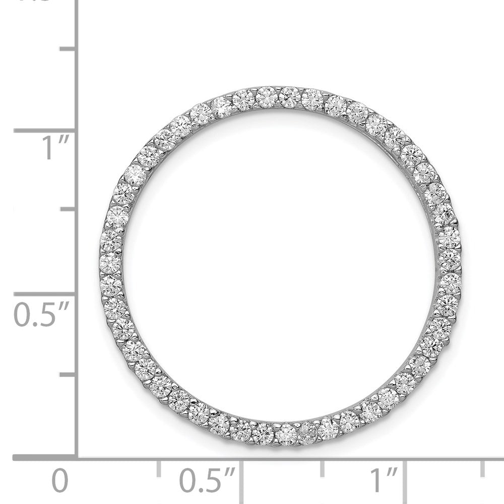 Sterling Silver Rhodium-platedCZ Chain Slide Pendant