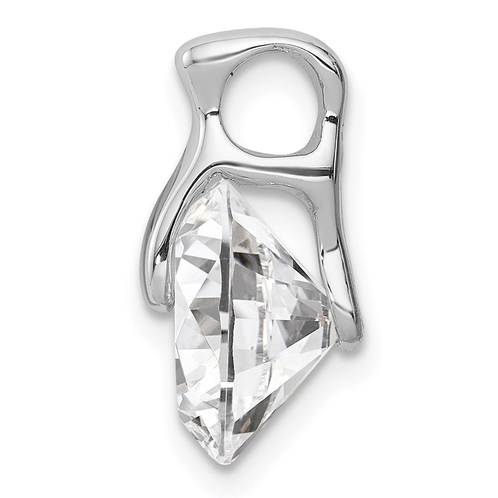 Sterling Silver Rhodium Plated CZ Pendant