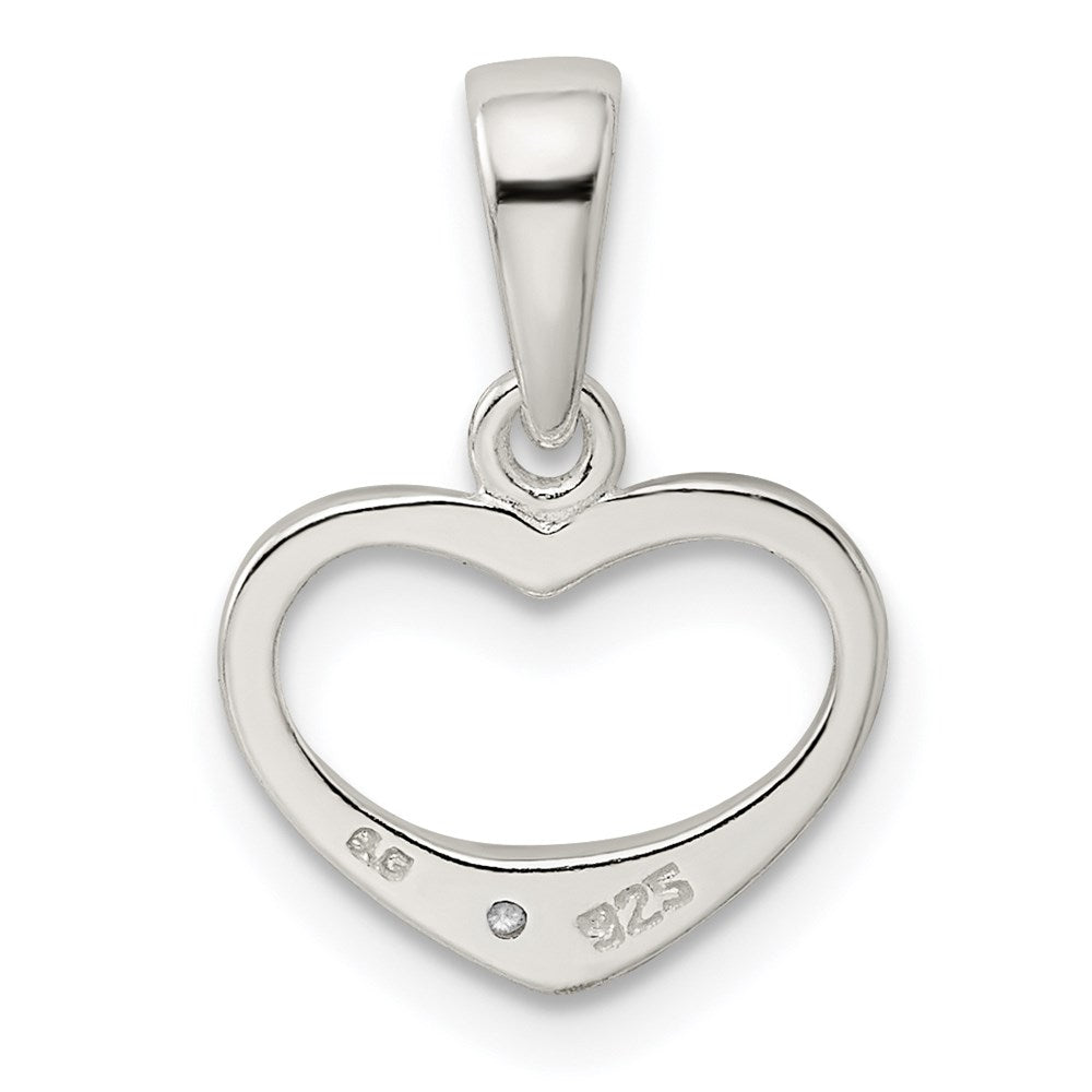 Sterling Silver CZ Heart Pendant