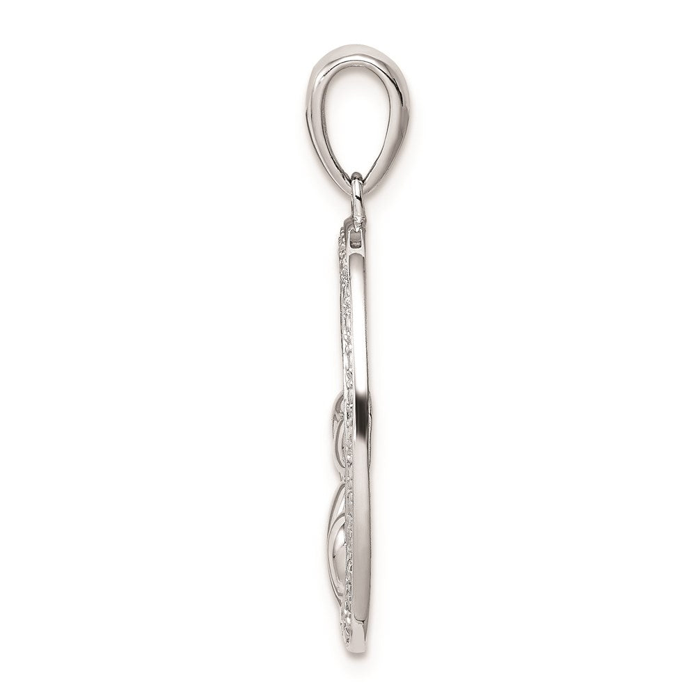 Sterling Silver Rhodium Plated Diamond Mother and Pendant