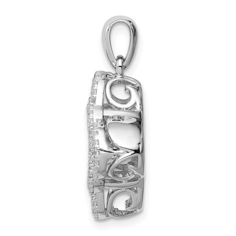 Sterling Silver Platinum-plated Vibrant CZ Pendant