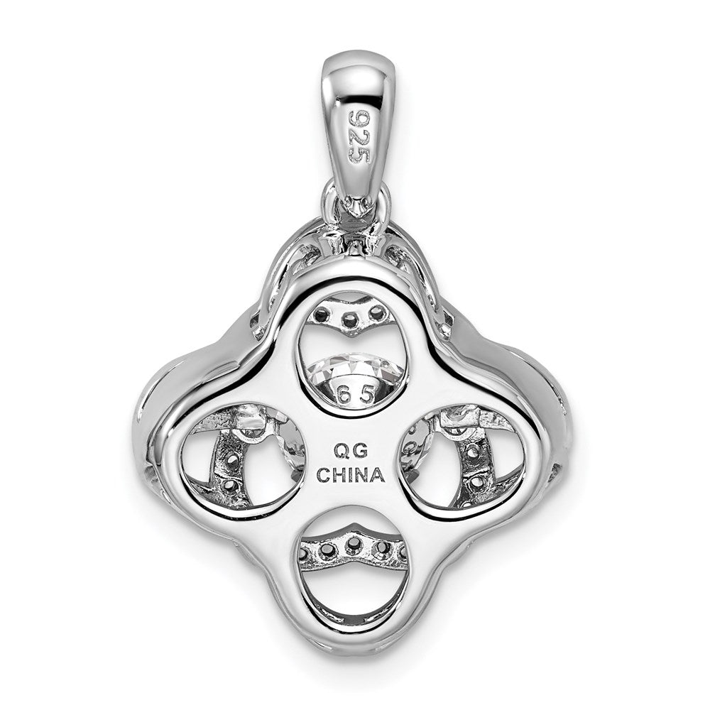 Sterling Silver Platinum-plated Vibrant CZ Pendant