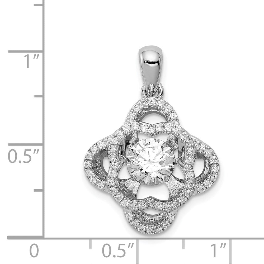 Sterling Silver Platinum-plated Vibrant CZ Pendant