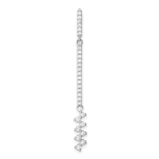Sterling Silver Rhodium Plated CZ Pendant