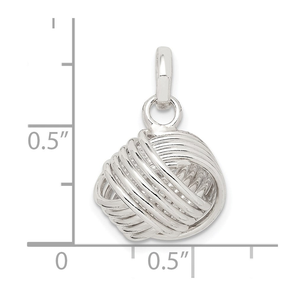 Sterling Silver Love Knot Large Pendant