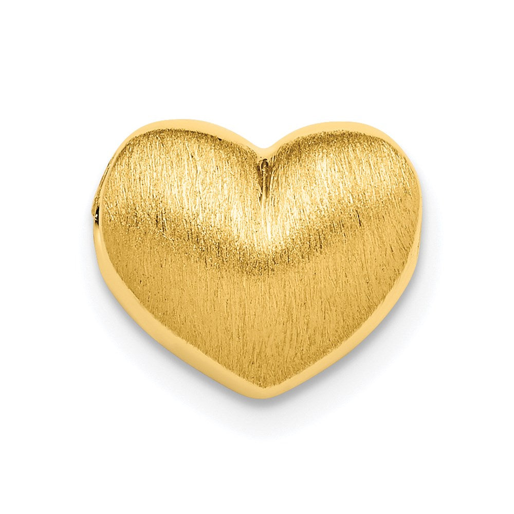 Sterling Silver Gold-plated Scratch Finish Heart Chain Slide
