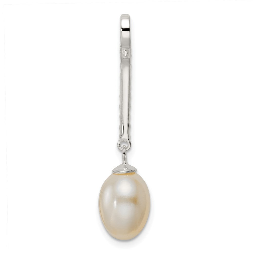 Sterling Silver Polished CZ Glass Bead Pendant