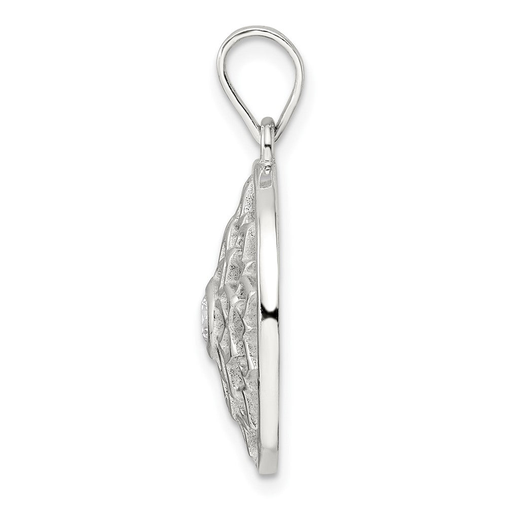 Sterling Silver CZ Crown Chakra Pendant