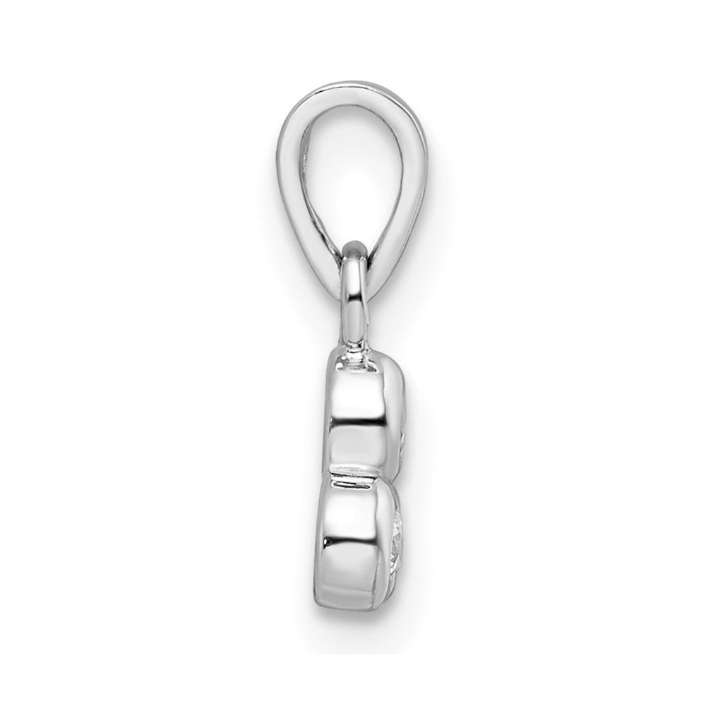 Sterling Silver RH Polished CZ  Pendant