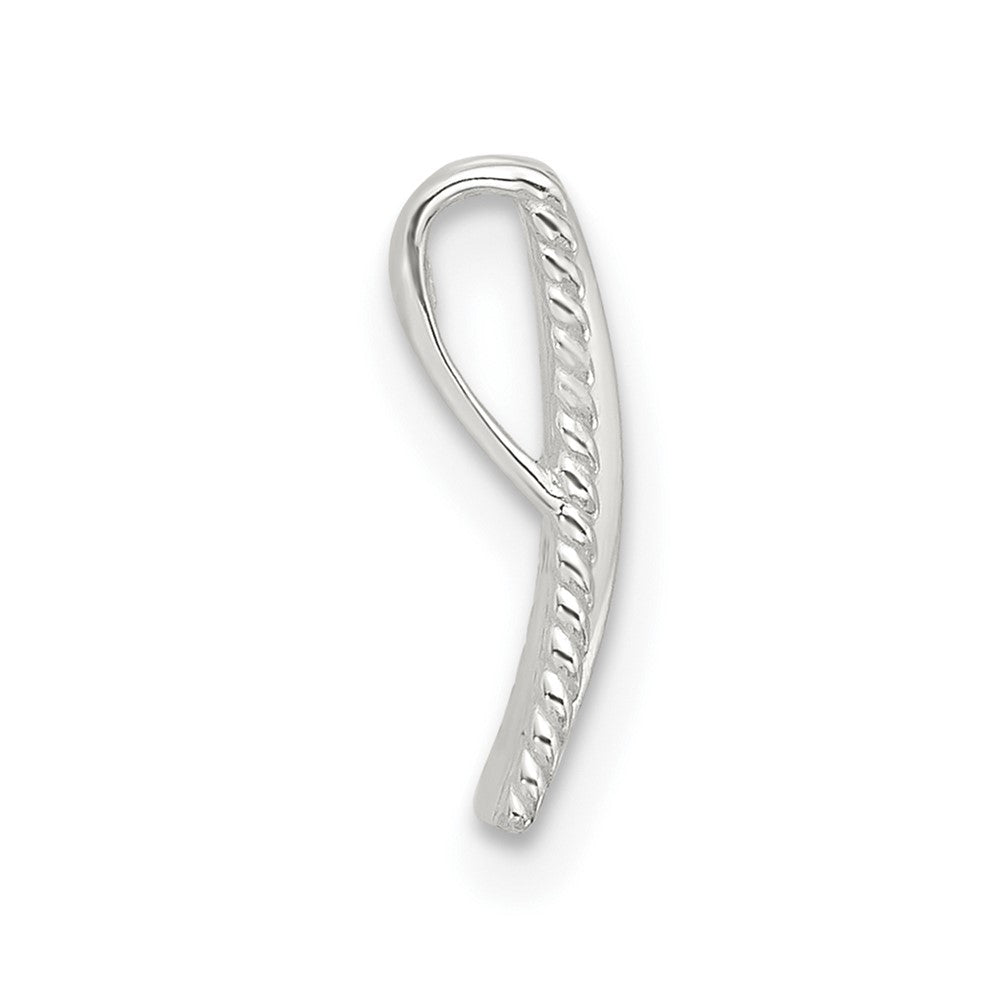 Sterling Silver E-coated Textured Edge Chain Slide