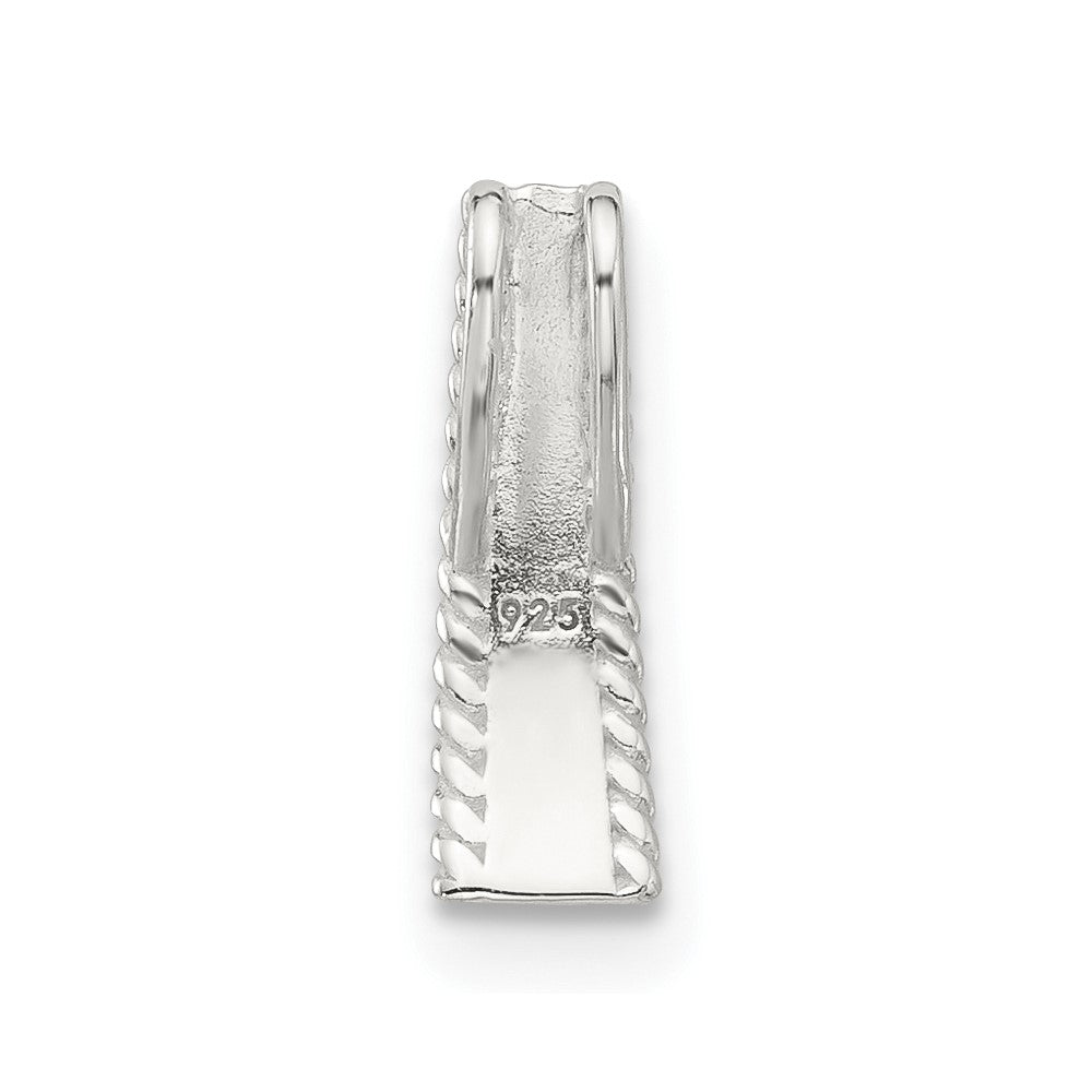 Sterling Silver E-coated Textured Edge Chain Slide