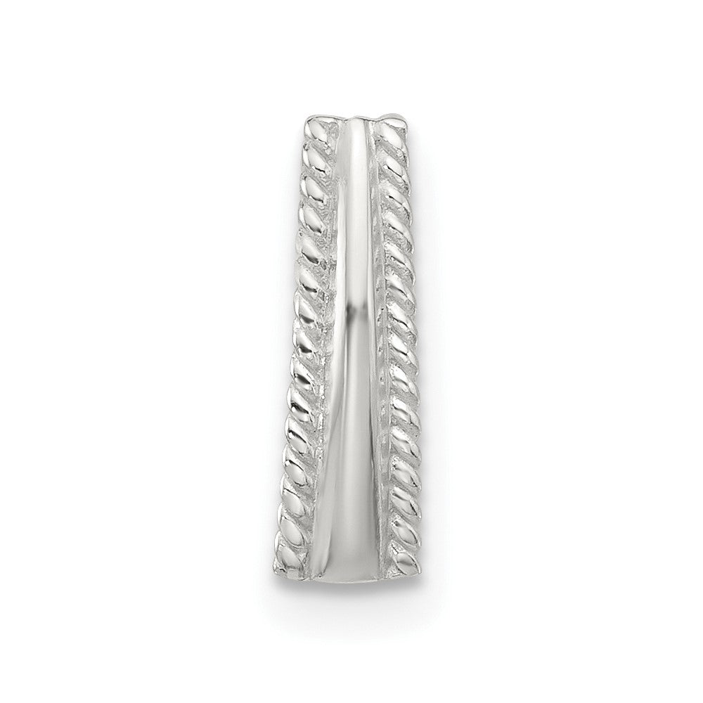 Sterling Silver E-coated Textured Edge Chain Slide