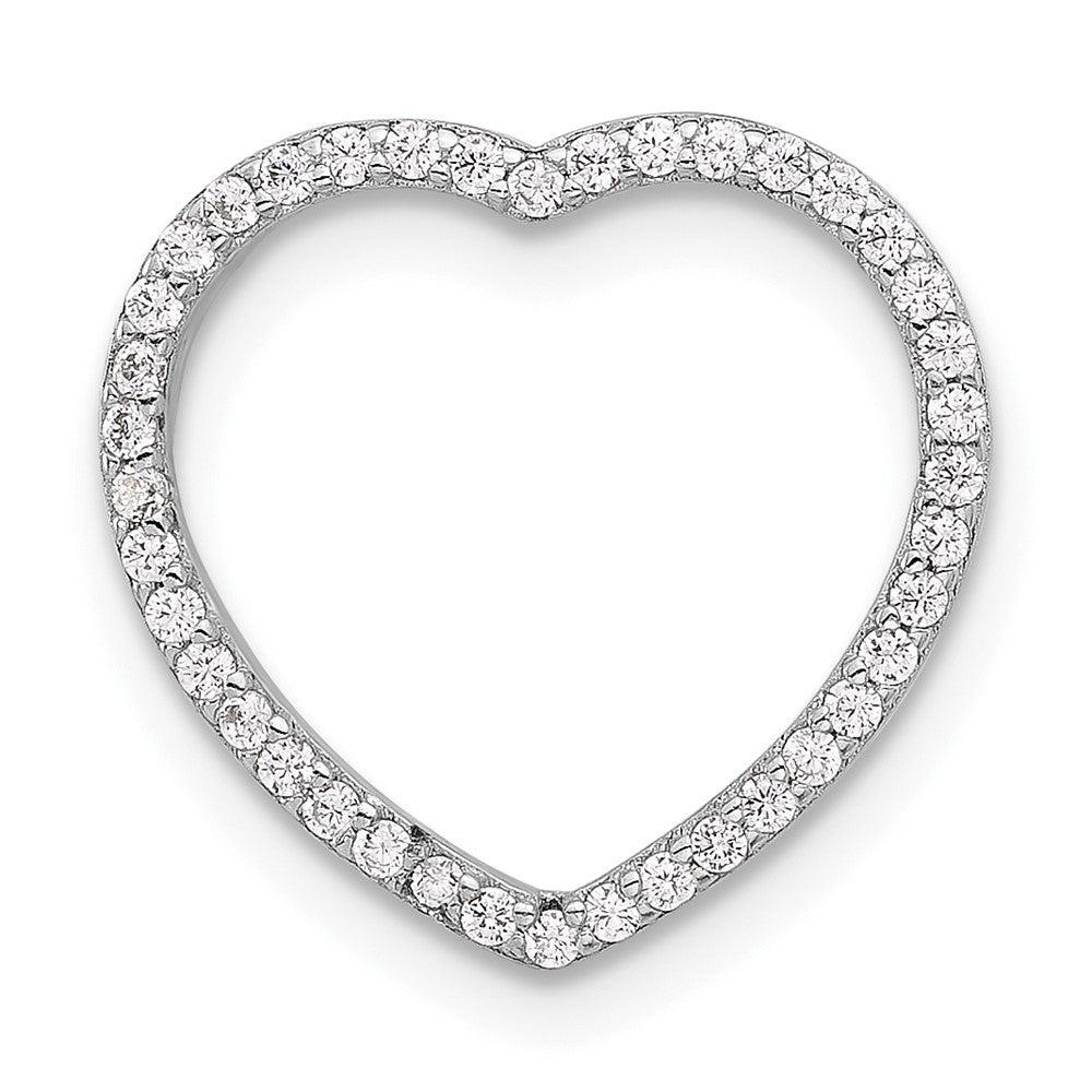Sterling Silver Rh-plated and Rose-tone CZ 3-piece Interchangeable Heart