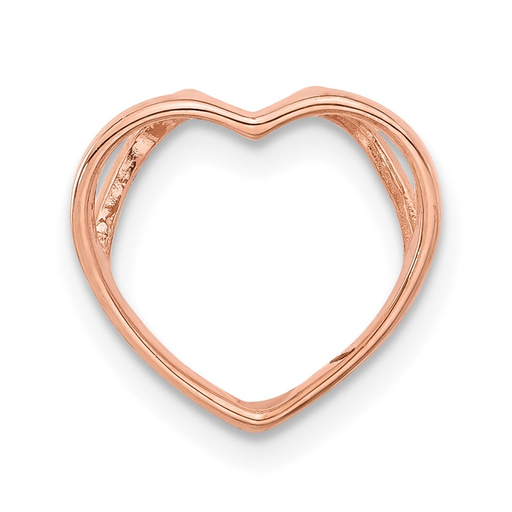 Sterling Silver Rh-plated and Rose-tone CZ 3-piece Interchangeable Heart