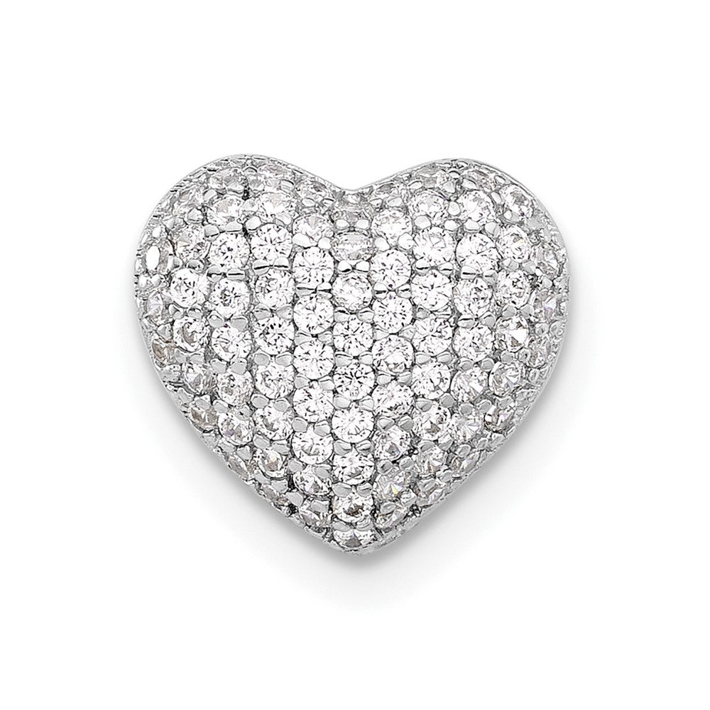 Sterling Silver Rh-plated and Rose-tone CZ 3-piece Interchangeable Heart