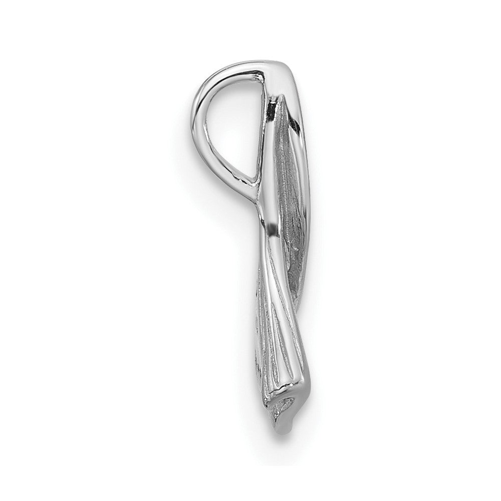 Sterling Silver Rhodium-plated Floral Leaf Chain Slide