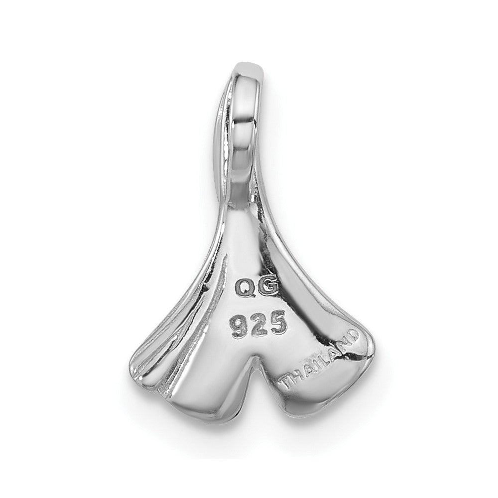Sterling Silver Rhodium-plated Floral Leaf Chain Slide