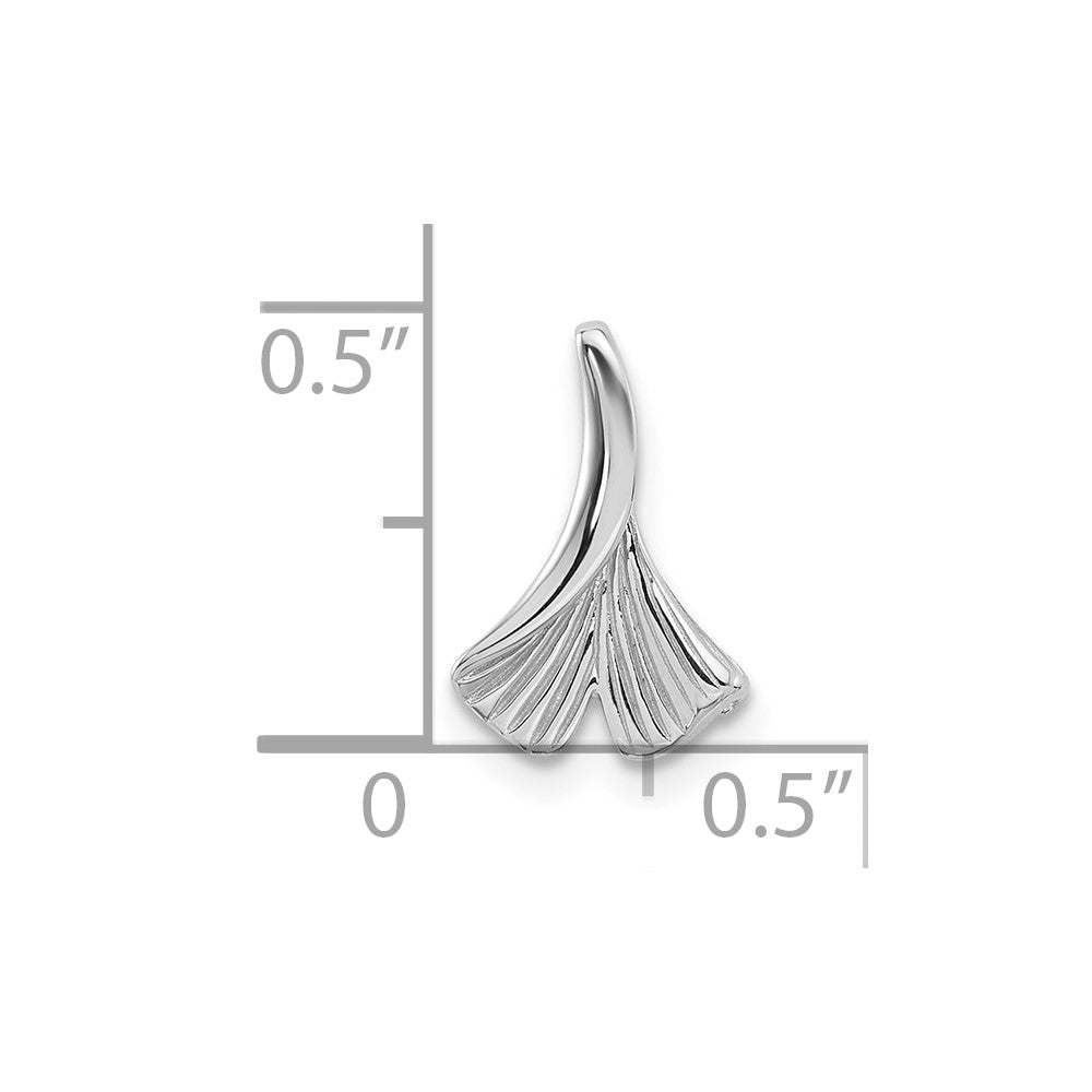 Sterling Silver Rhodium-plated Floral Leaf Chain Slide