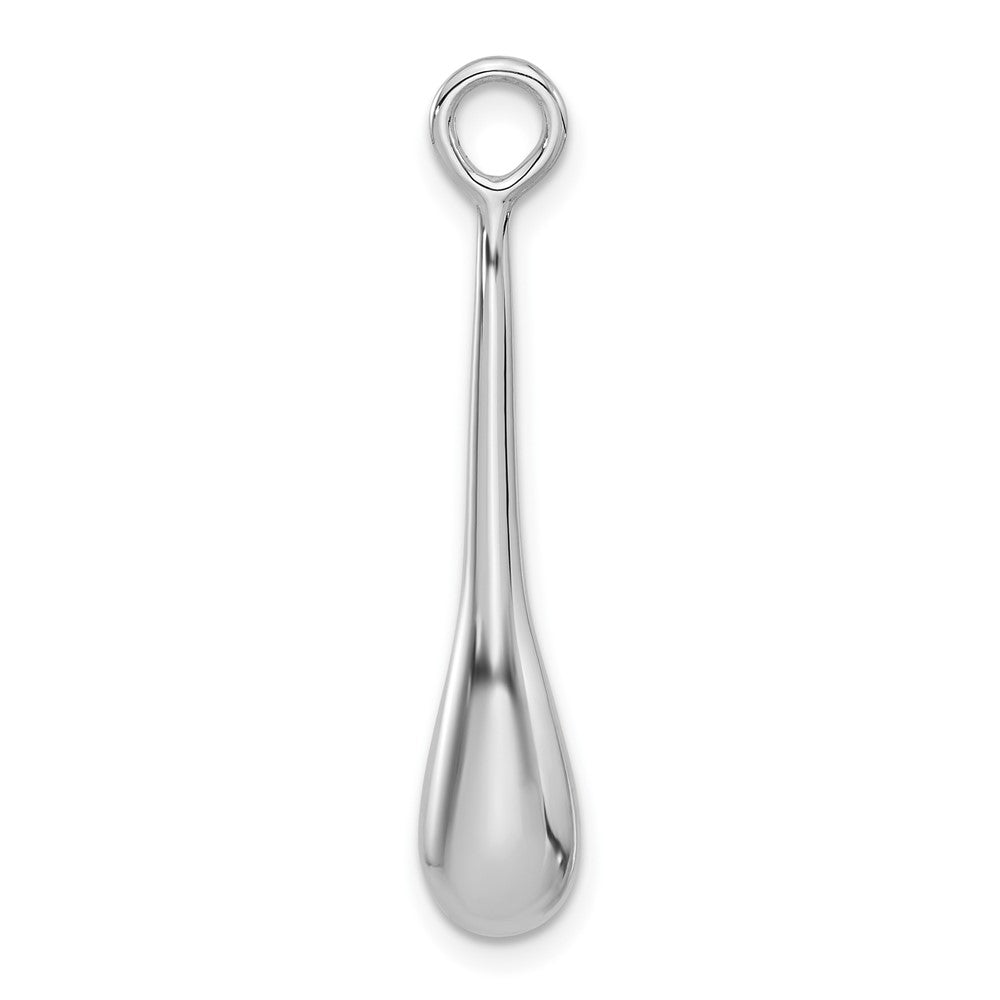 Sterling Silver Rhodium-plated Polished Teardrop Pendant