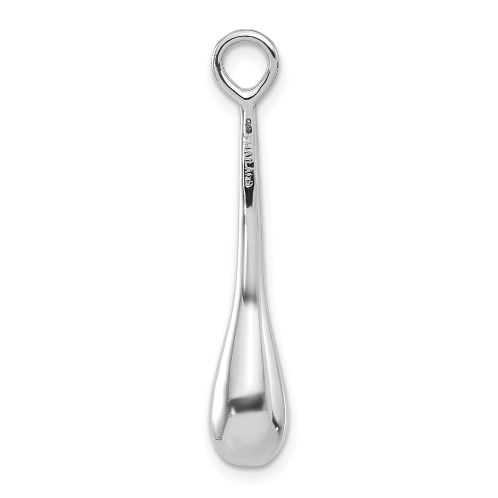 Sterling Silver Rhodium-plated Polished Teardrop Pendant