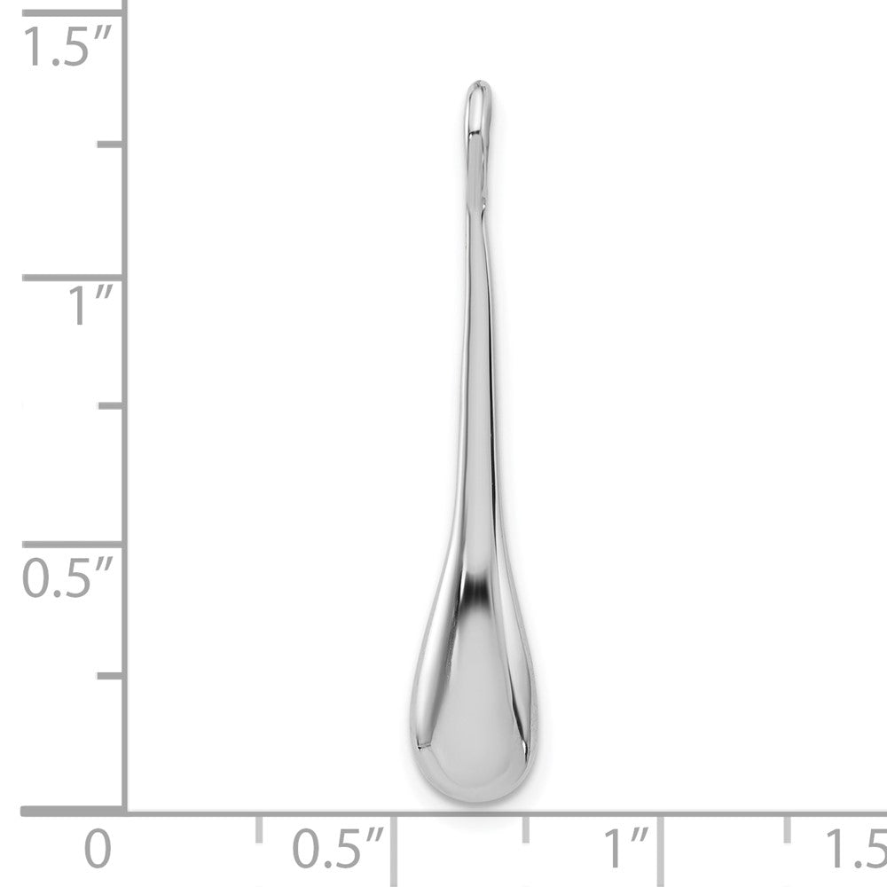 Sterling Silver Rhodium-plated Polished Teardrop Pendant
