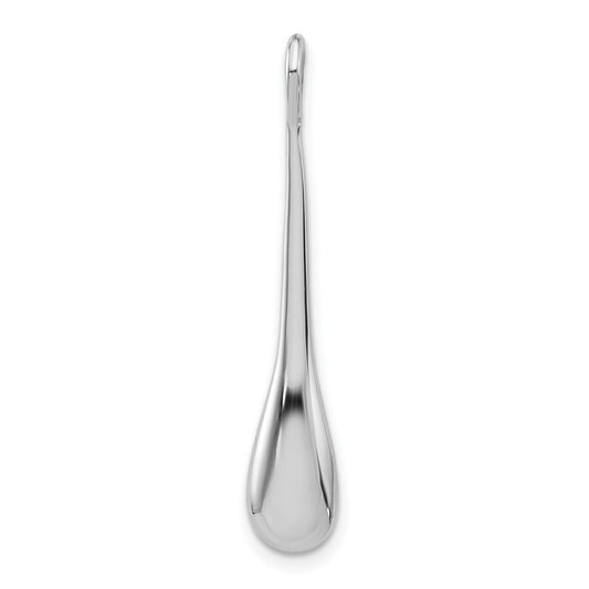 Sterling Silver Rhodium-plated Polished Teardrop Pendant