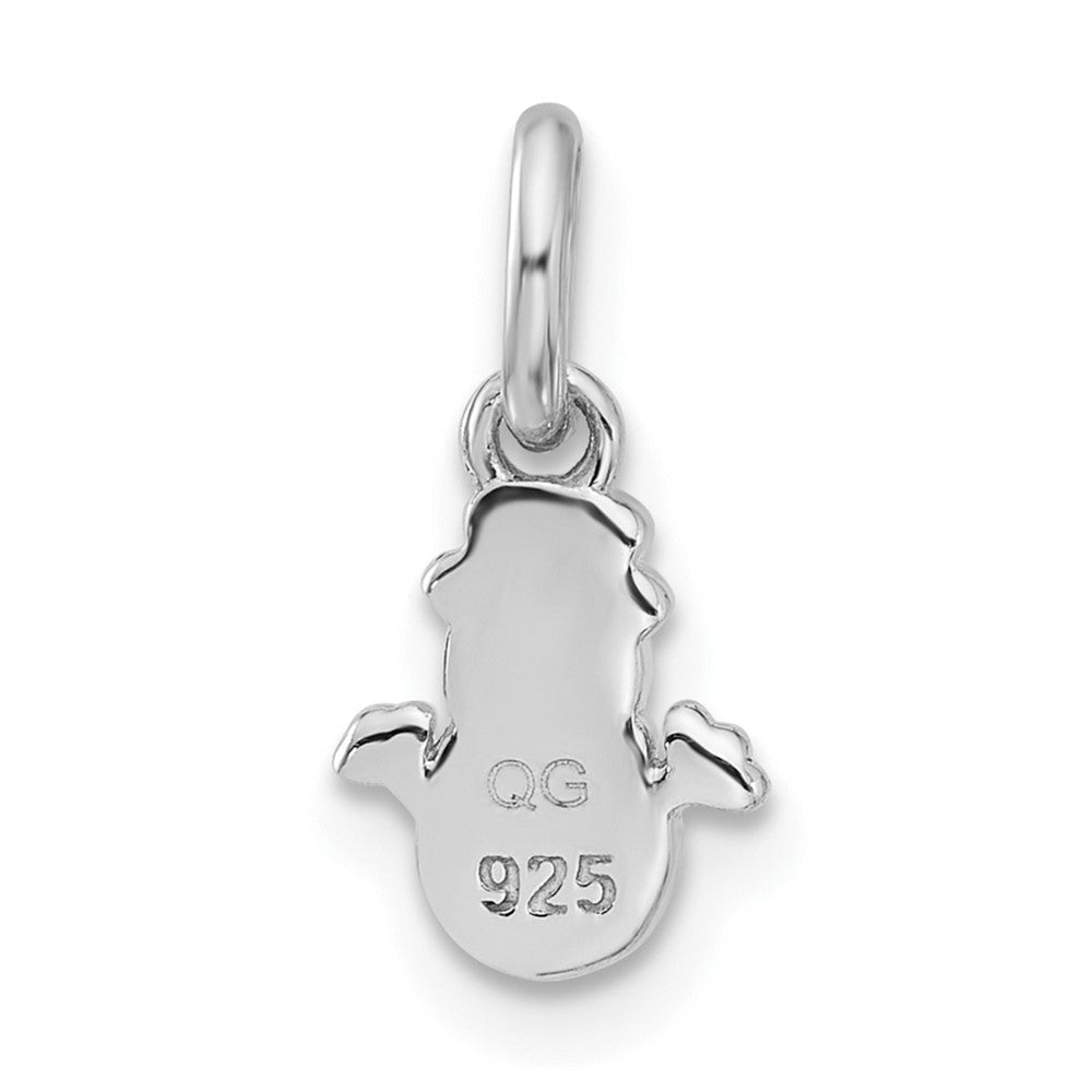 Sterling Silver RH-plated Multicolor Enamel Snowman Children's Pendant