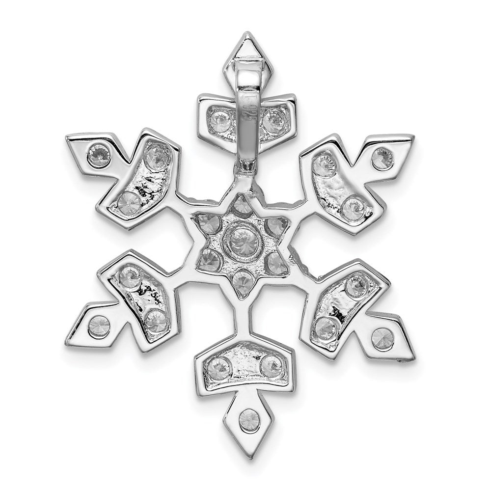 Sterling Silver Rhodium-plated CZ Slide Pendant