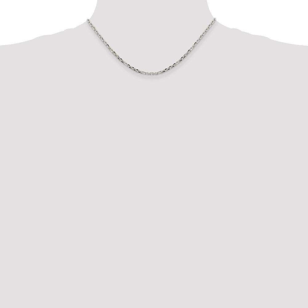 Sterling Silver 2.75mm Diamond-cut Forzantina Cable Chain