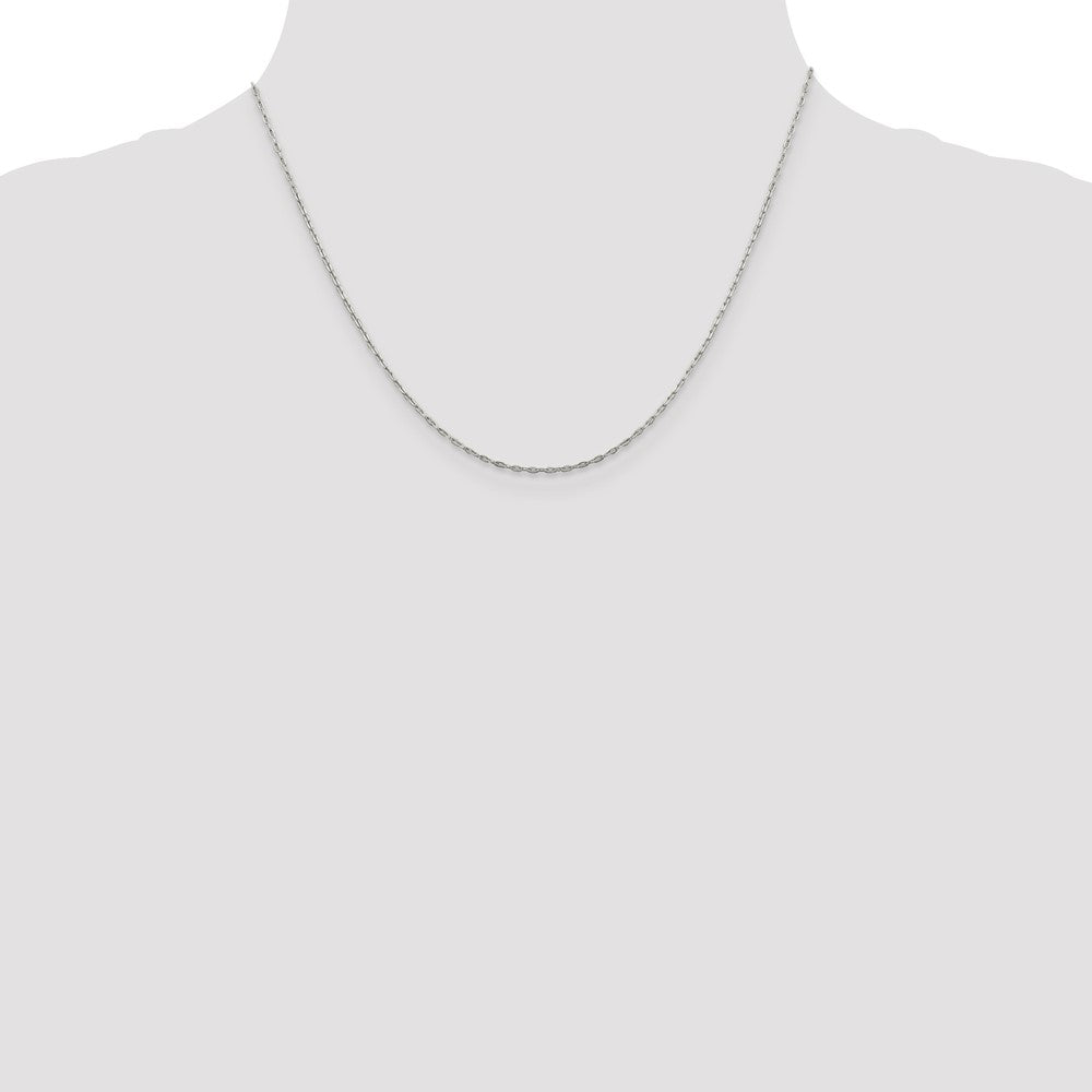 Sterling Silver 1.4mm Flat Oval Cable Chain w/2in ext.