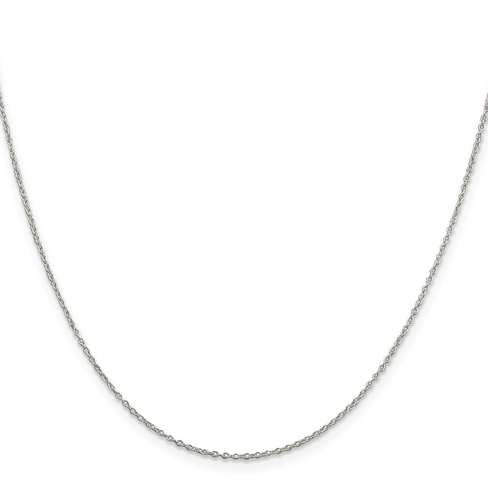 Sterling Silver Rhodium-plated 1.1mm Forzantina Cable Chain w/2in ext.