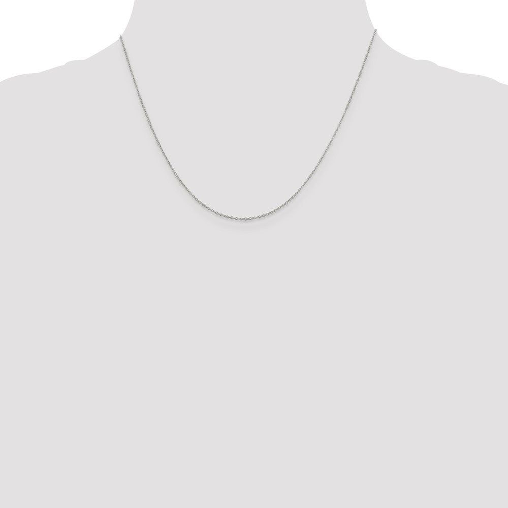 Sterling Silver Rhodium-plated 1.1mm Forzantina Cable Chain w/2in ext.