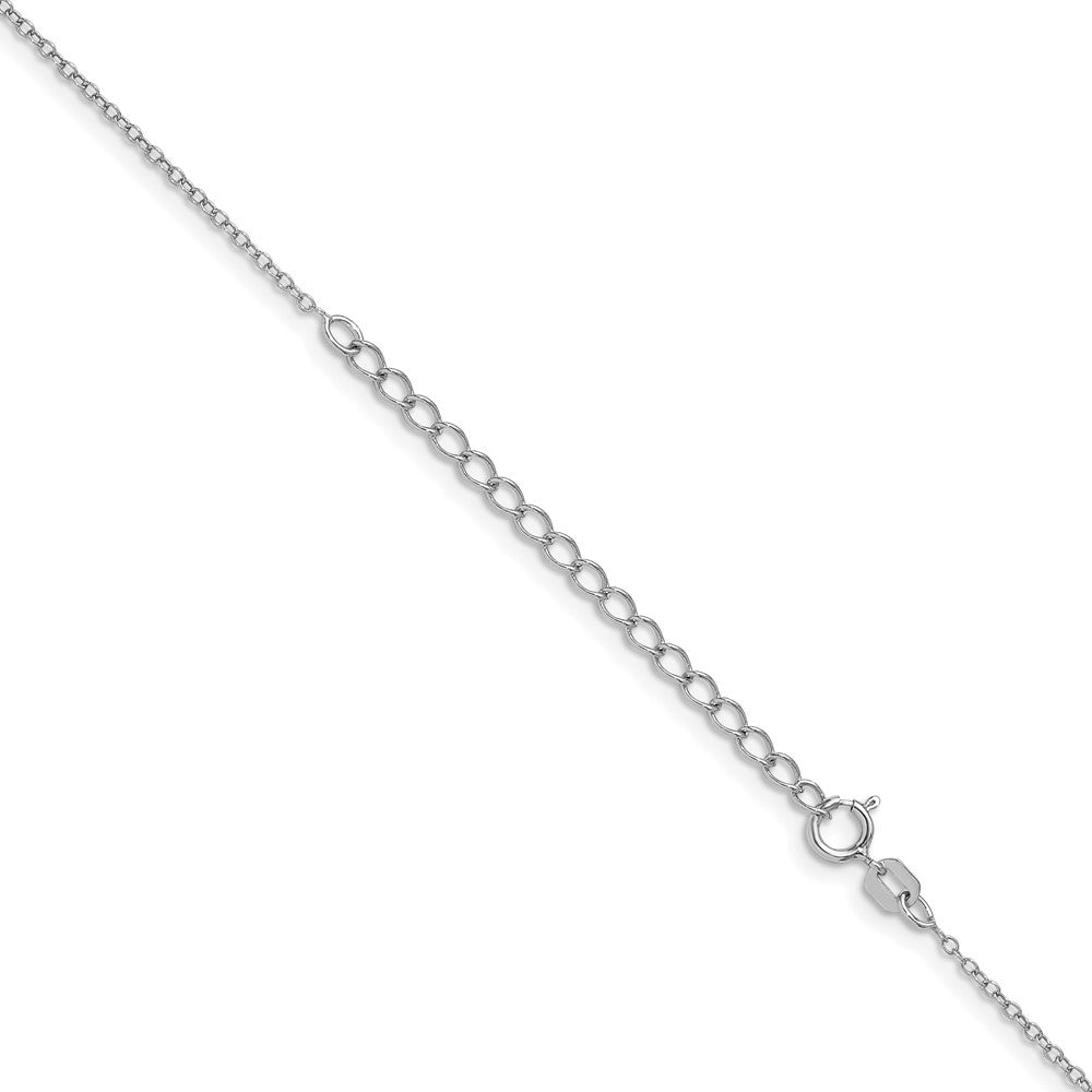 Sterling Silver Rhodium-plated 1.1mm Forzantina Cable Chain w/2in ext.
