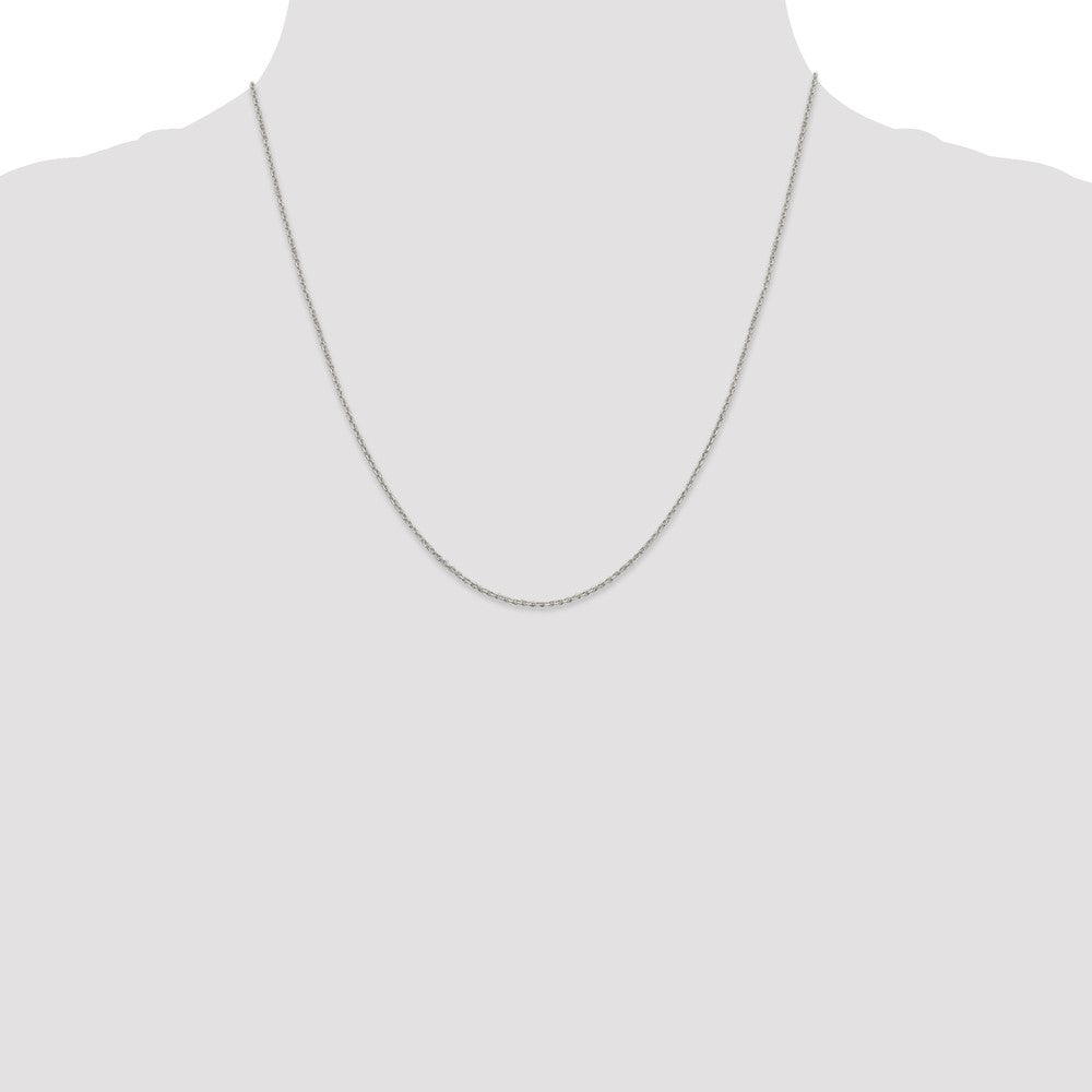 Sterling Silver 1.25mm Diamond-cut Forzantina Cable Chain w/4in ext.