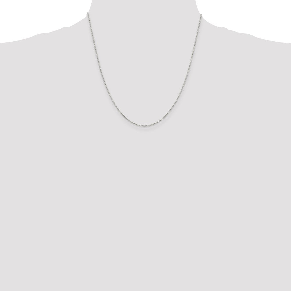 Sterling Silver 1mm Diamond-cut Long Link Cable Chain