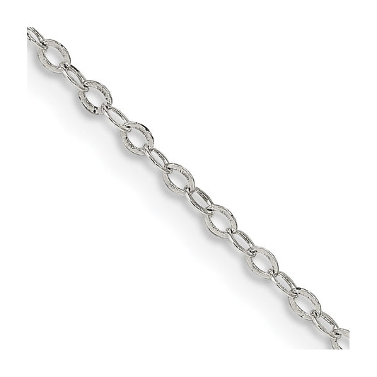 Sterling Silver 1.5mm Flat Open Oval Cable Chain