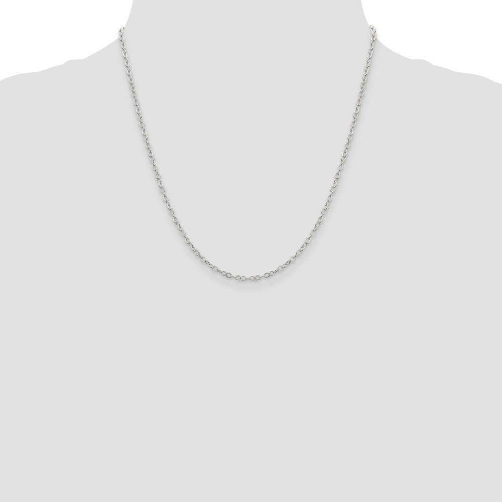 Sterling Silver 2.5mm Flat Open Oval Cable Chain