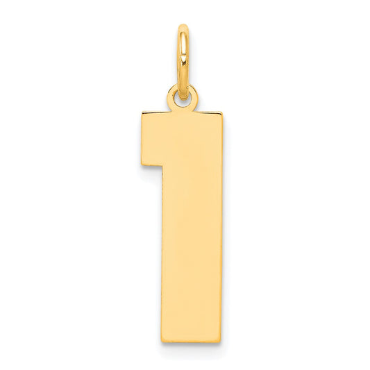 Sterling Silver/Gold Plated Polished Number 1 Charm