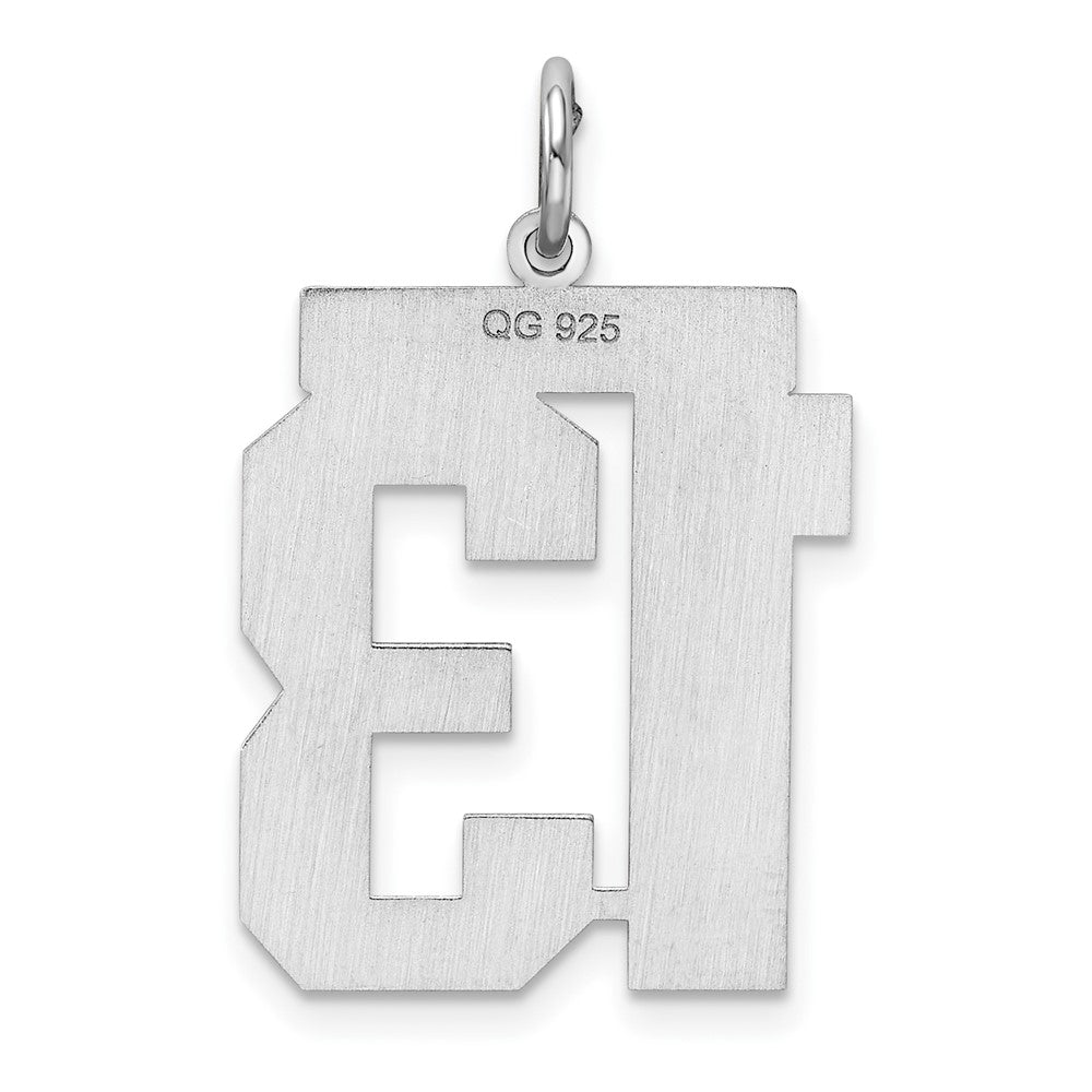 Sterling Silver/Gold-plated Polished Number 13 Charm
