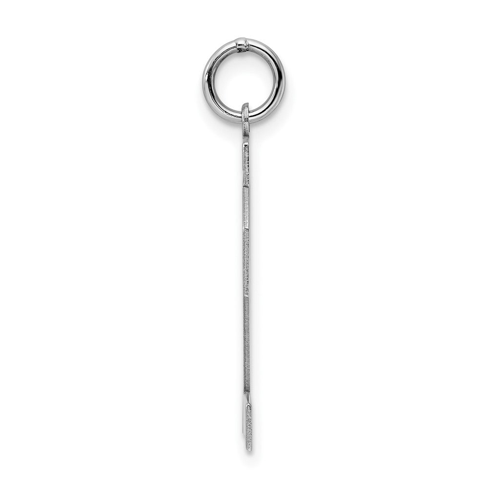 Sterling Silver/Rhodium-plated Polished Number 22 Charm
