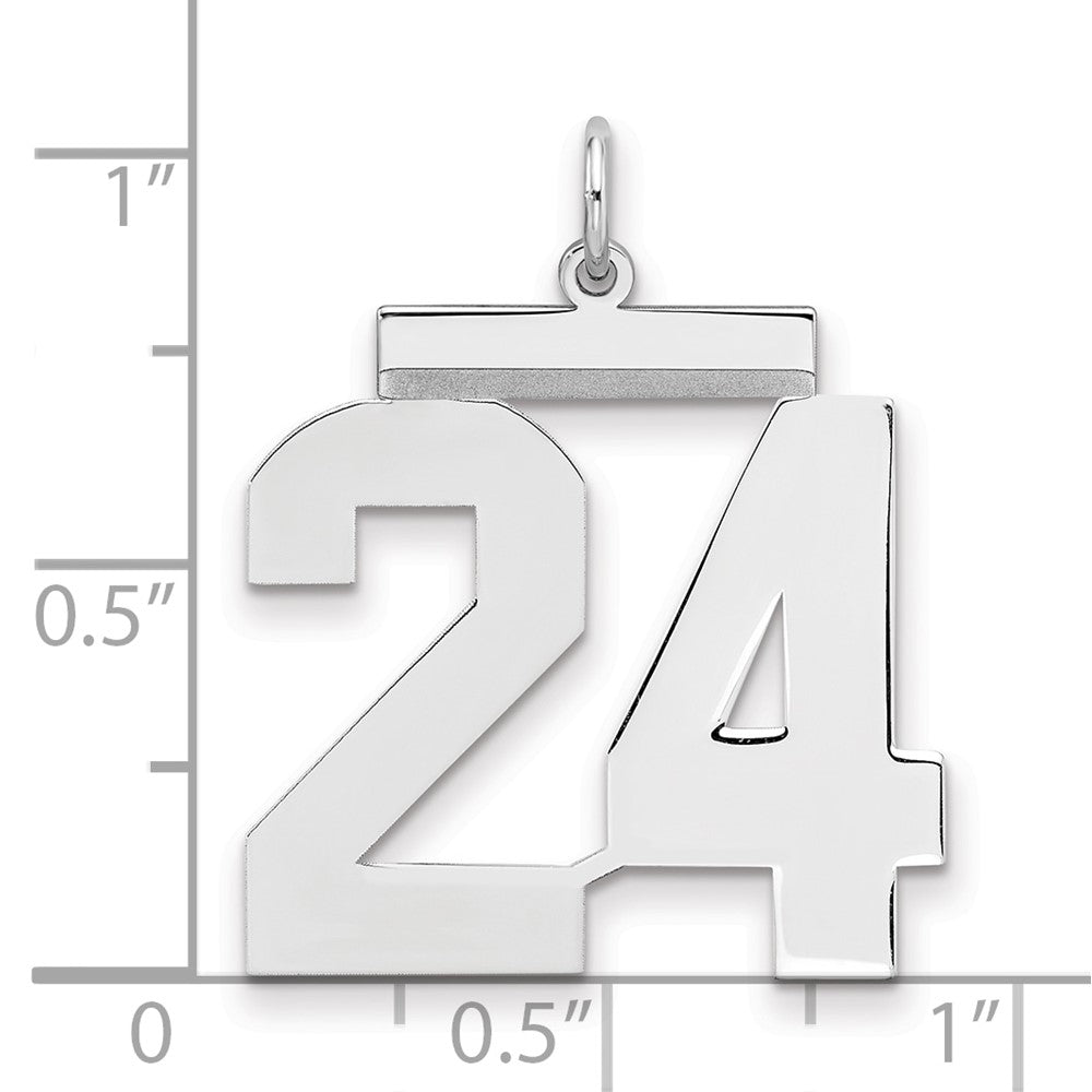 Sterling Silver/Gold-plated Polished Number 24 Charm
